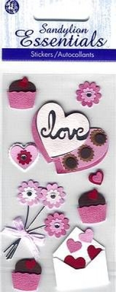 Handgearbeitete selbstklebende 3D-Sticker - Love
