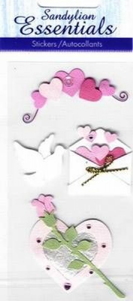 Handgearbeitete selbstklebende 3D-Sticker - Love Letter