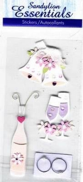 Handgearbeitete selbstklebende 3D-Sticker - Hochzeit