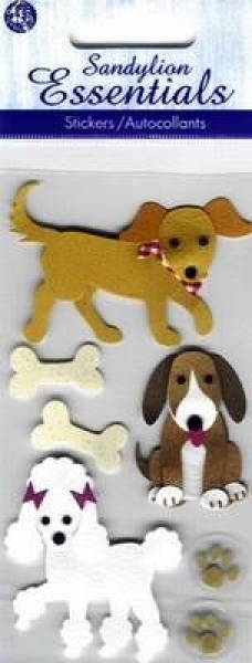 Handgearbeitete selbstklebende 3D-Sticker - Hunde