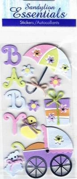 Handgearbeitete selbstklebende 3D-​Sticker – BabyShower