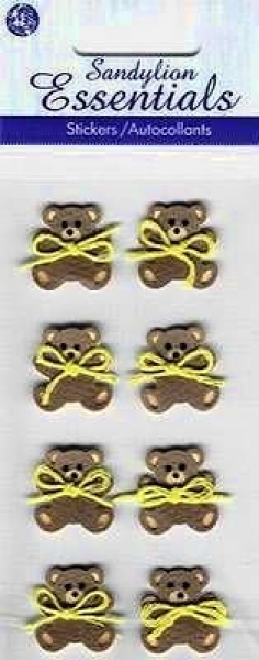 Handgearbeitete selbstklebende 3D-Sticker - Teddy