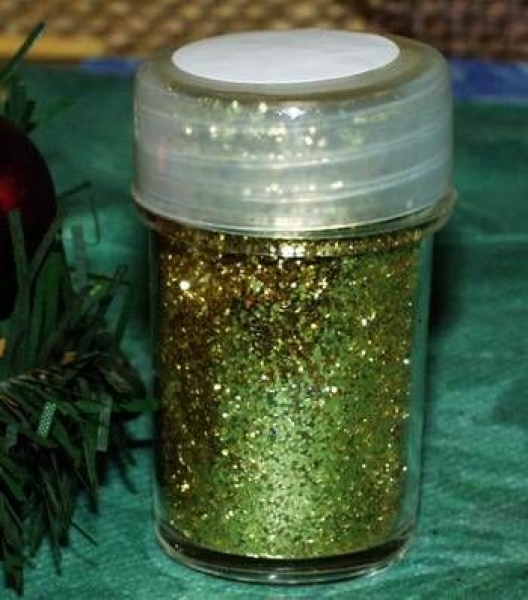 Flimmer / Glitter – gold – 20 g – zum Aufstreuen auf Farben und Klebemedien – No Name – Streudose