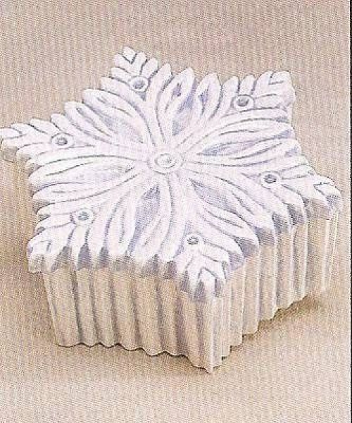 Schneeflocken-Dose – klein - 11 cm Durchmesser - 5 cm hoch - Schrühware