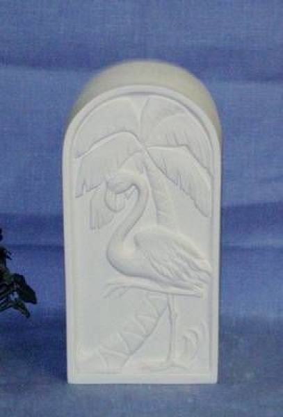 Deko – Flamingo-Bild – Motiv auf beiden Seiten – 30 cm hoch - Schrühware