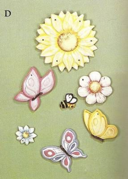 Mobile – Windspiel – Sommer  im 7er-Set – bis 11 cm Ø - Schrühware