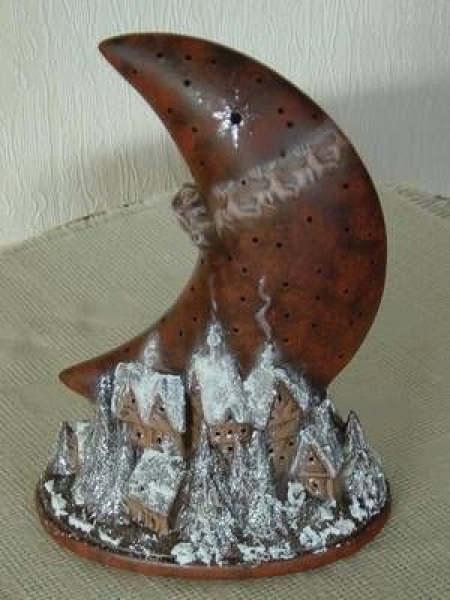 Mondlicht – Rentierschlitten – 23 cm hoch – Schrühware