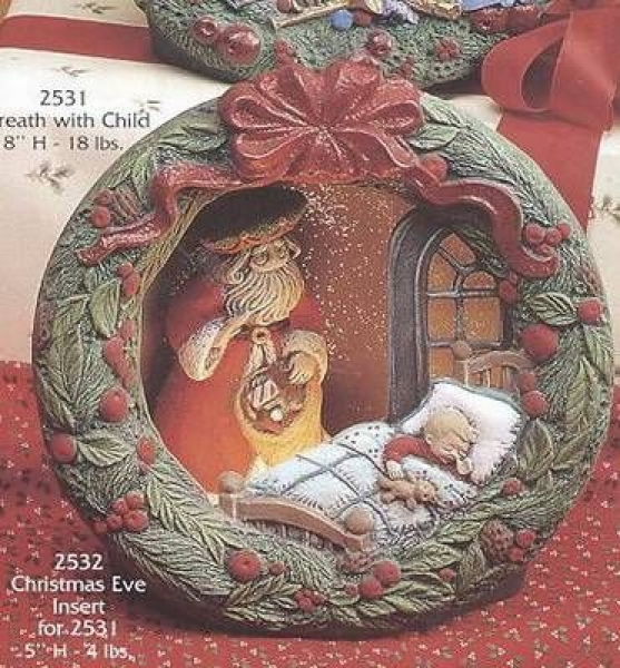 Kranzlicht - Kranz mit Kind - zum Beleuchten - Christmas Eve - 20 cm hoch - Schrühware