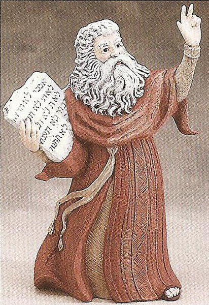 Moses - Die zehn Gebote - 35 cm hoch - Schrühware