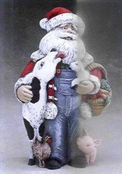 Weihnachtsmann - Farmer – 25 cm hoch - Schrühware