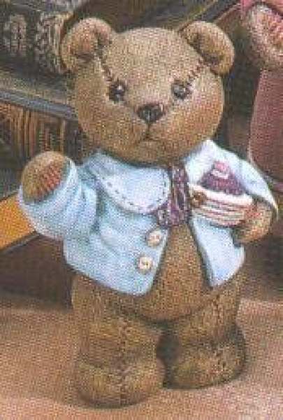 Teddyjunge mit Boot - 15 cm hoch - Schrühware