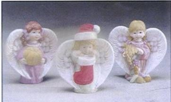 Kalender-Engel im 12er-Set – Januar bis Dezember – je 8 cm hoch - Schrühware