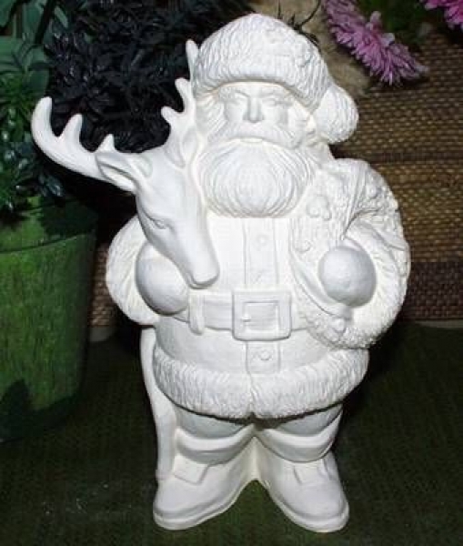 Weihnachtsmann / Santa mit Rentier – Schrühware