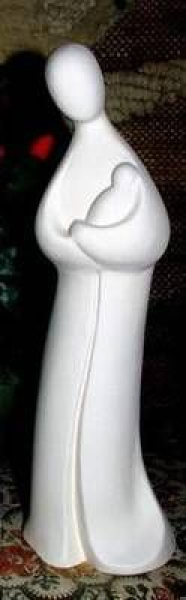 Serene - Mutter mit Kind – 28 cm hoch - Schrühware