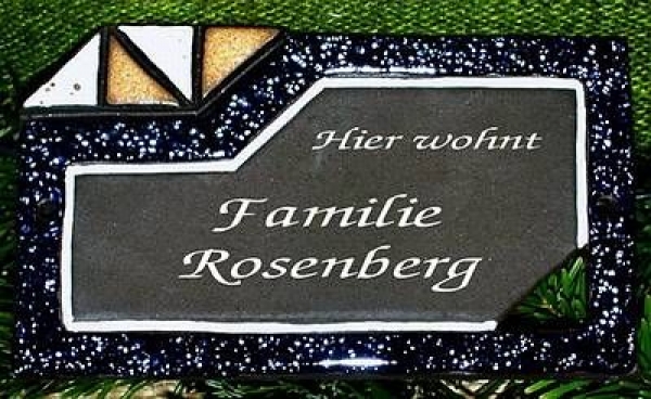 Töpfer-Türschild – modern IV – 15,5 x 9 cm - Reliefbild – tolle, aufwändige Handarbeit
