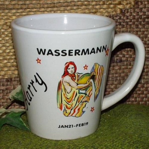 Namenstasse mit Sternzeichenmotiv Wassermann - 2.Wahl