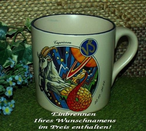 Namensbecher mit Sternzeichenmotiv Steinbock