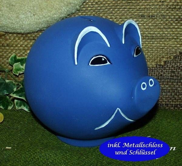 Sparschwein – 20 cm breit – 16 cm hoch - mit Metallschloss und Schlüssel – Bemalung und Text nach Ihren Wünschen – Handarbeit