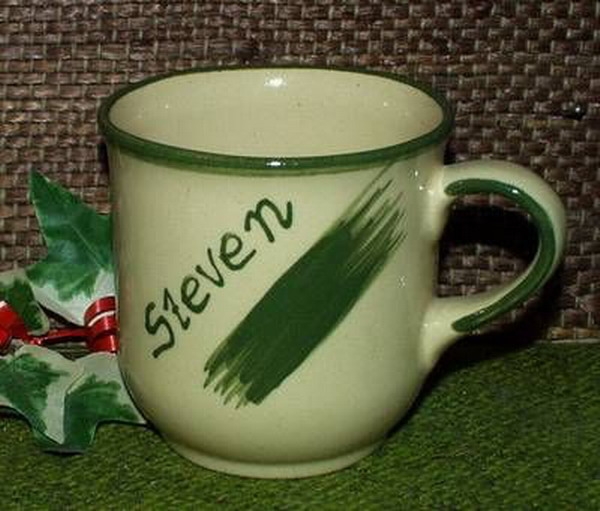 Ceramic Cup - cream - mug with fixed name: Steven