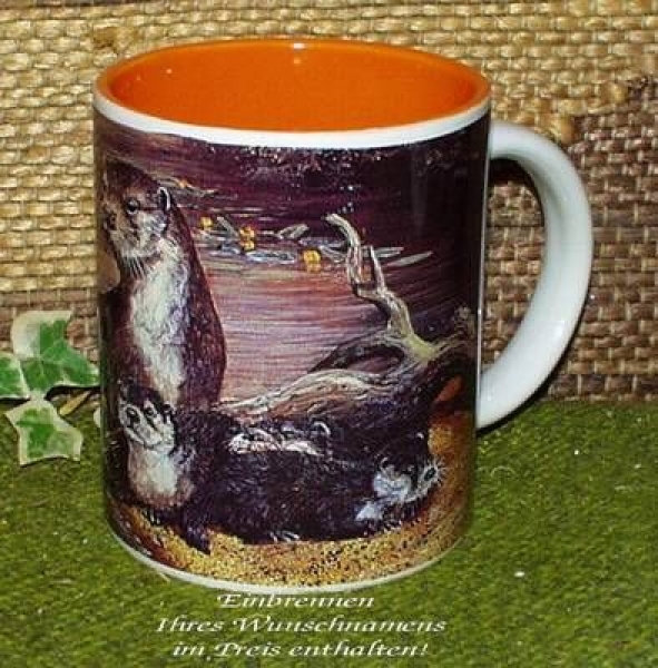 Decal – Otterfamilie – Rundum-Motiv für Tasse – 19 x 9 cm