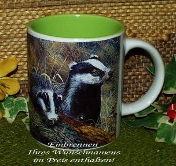 Decal – Dachsfamilie – Rundum-Motiv für Tasse – 19 x 9 cm