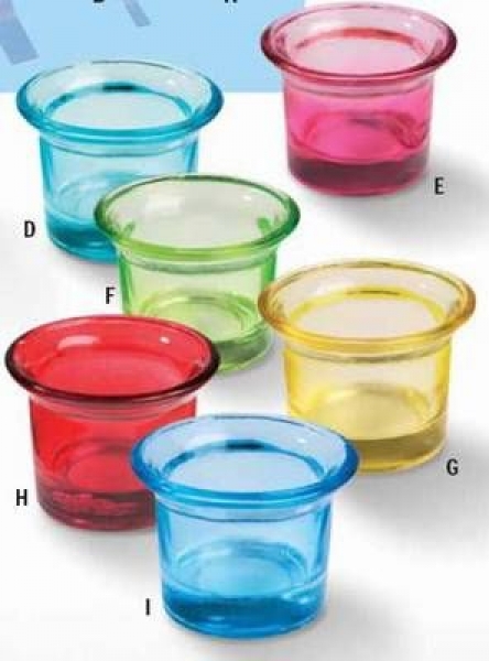 Teelichtglas 6,5 x 4,5 cm – türkis - D