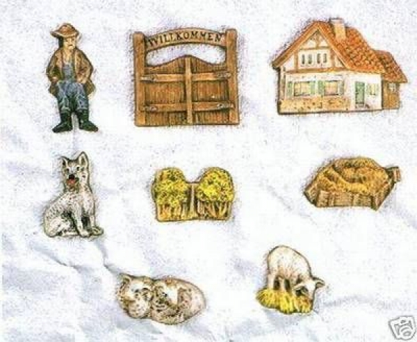 Gießform - Auf dem Bauernhof - 8 Motive