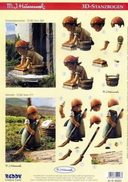 Hummel 3D-Stanzbogen - Großreinemachen / Kehrliesl