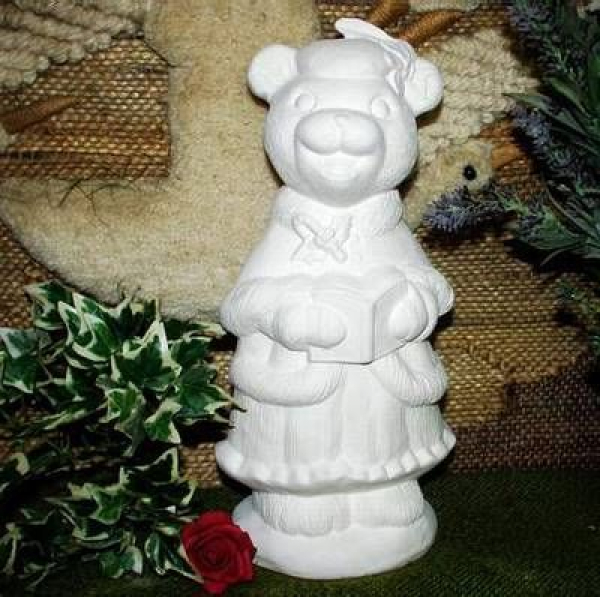 Teddydame - 32 cm hoch – Schrühware  – Sonderangebot