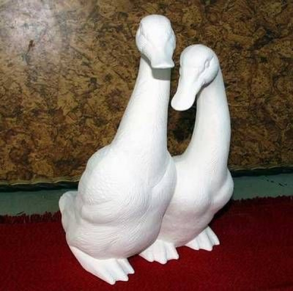 Entenpaar – 27,5 cm hoch – Schrühware