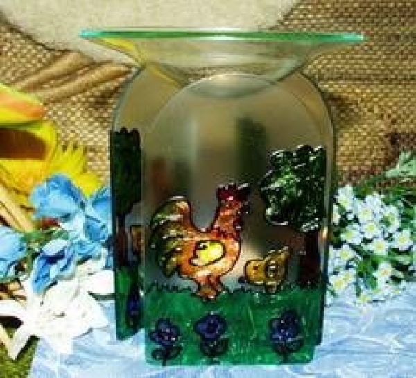Glas-Duftlampe – Windlicht – dreieckig – Hahn
