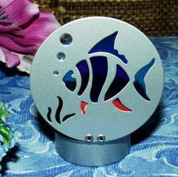 Teelicht-Halter aus Metall - Motiv Fische