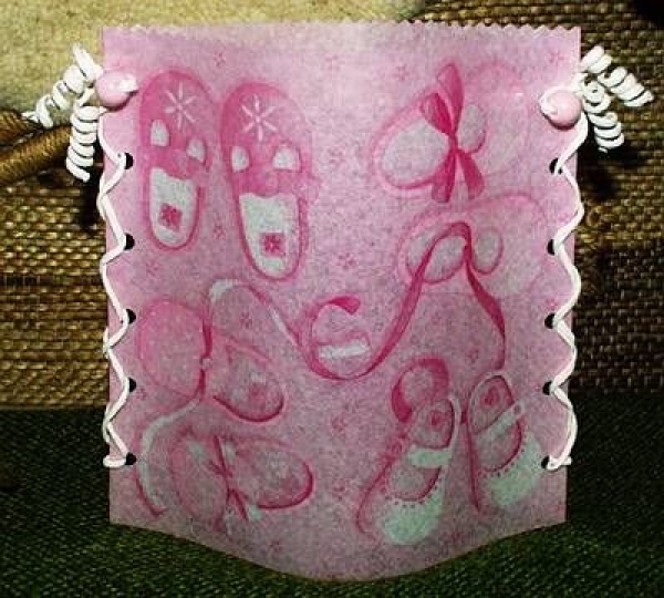 Folienwindlicht für Teelicht - Baby Shoes