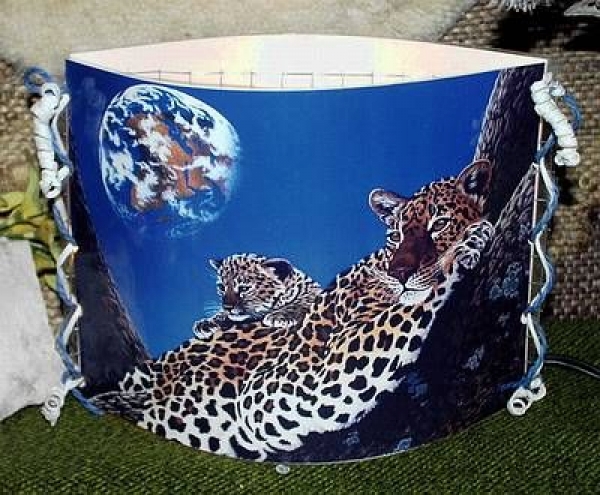 Foto-Lampe mit Gitterdraht-Einsatz – 16 x 24 cm – Tiger-Motiv auf beiden Seiten – statt 11,50 EUR