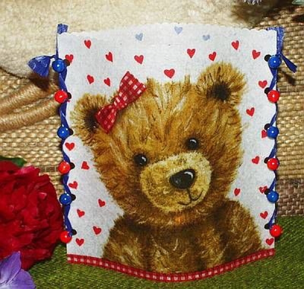 Lantern made of laminated motif for tealight - Teddy