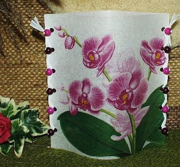 Folienwindlicht für Teelicht -  Orchidee