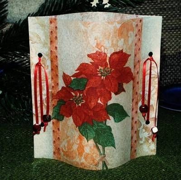 Lantern made of laminated motif for tealight - Weihnachtsstern