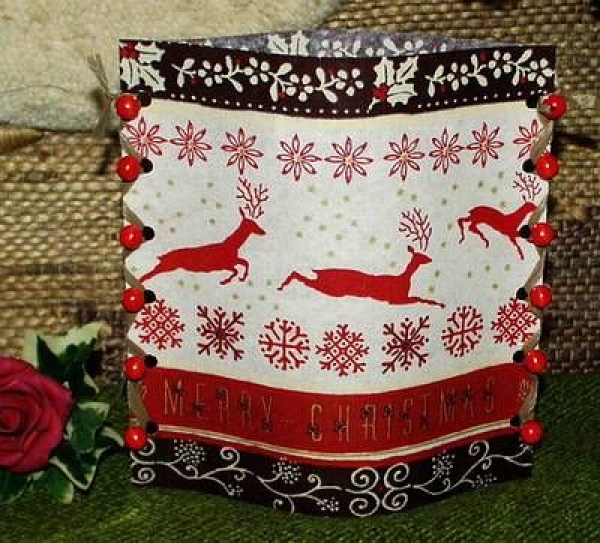 Lantern made of laminated motif for tealight - Winterwald