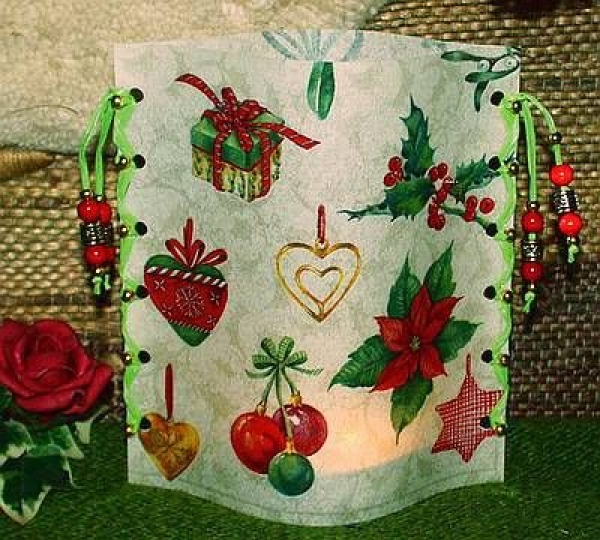 Lantern made of laminated motif for tealight – Weihnachtsmotive