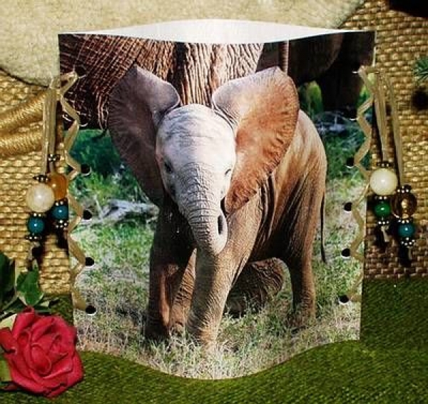 Folienwindlicht für Teelicht – Elefant