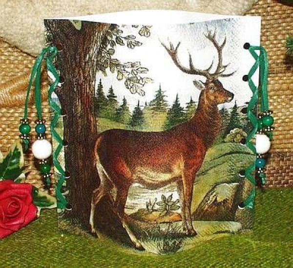 Lantern made of laminated motif for tealight - Hirsch