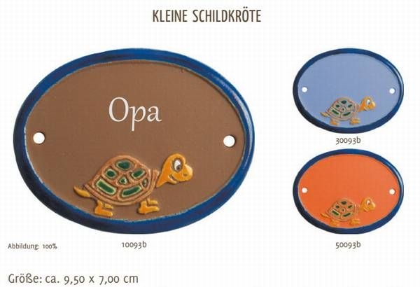 Keramik-Türschild – Lasergravur – 9,5 x 7 cm – Farb- und Schriftauswahl – Schildkröte