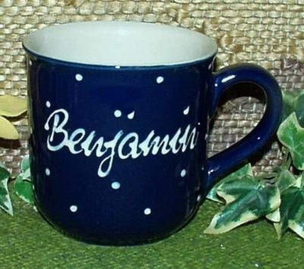 RKT - Namens-Tasse - Ein-Punkt-Blau - Benjamin