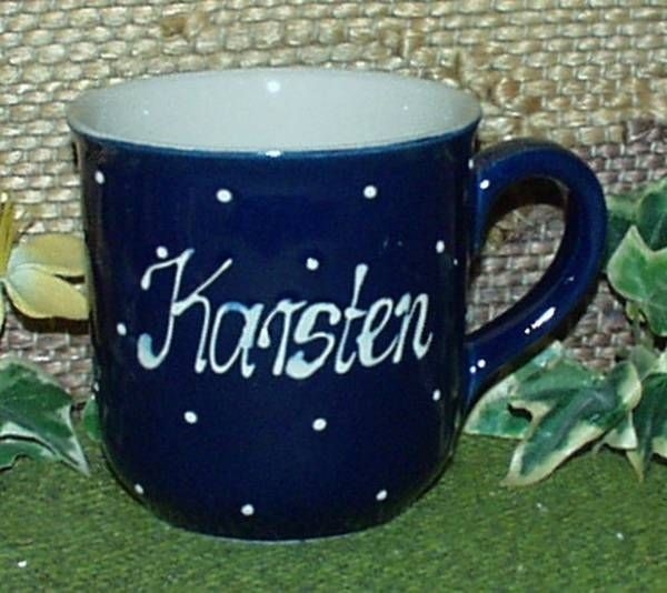 RKT - Namens-Tasse - Ein-Punkt-Blau - Karsten