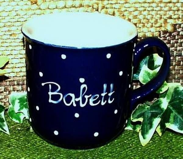 RKT - Namens-Tasse - Ein-Punkt-Blau - Babett