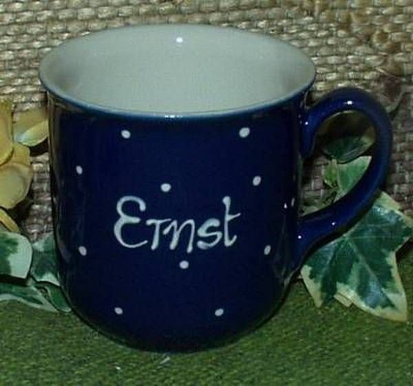 RKT - Namens-Tasse - Ein-Punkt-Blau - Ernst