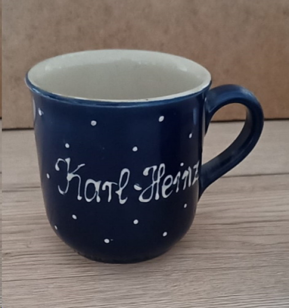 RKT - Namens-Tasse - Ein-Punkt-Blau – Karl-Heinz