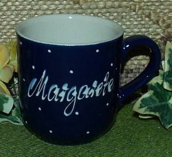 RKT - Namens-Tasse - Ein-Punkt-Blau - Margarete