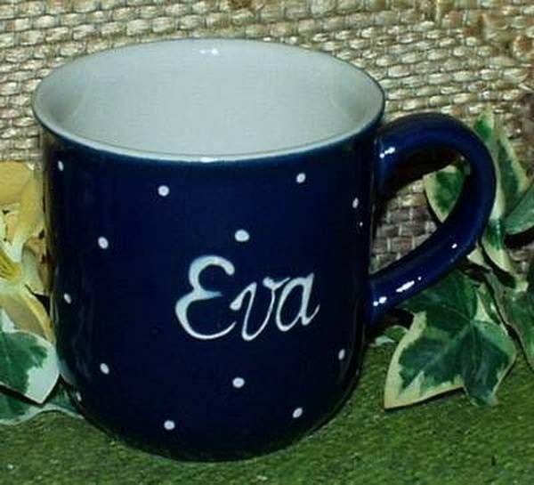 RKT - Namens-Tasse - Ein-Punkt-Blau - Eva