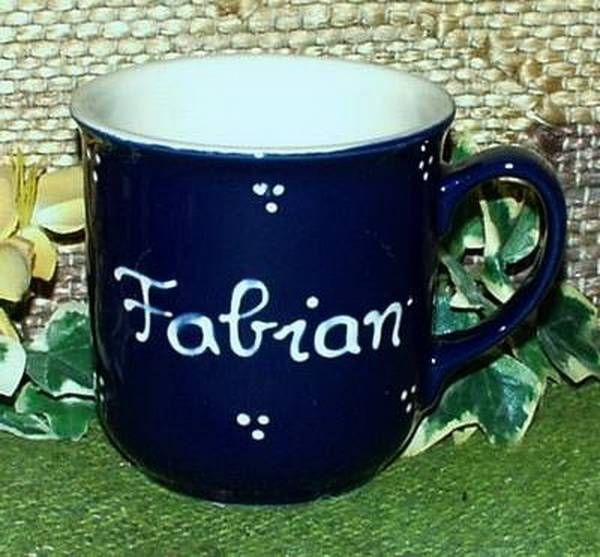 RKT - Namens-Tasse - Drei-Punkt-Blau - Fabian